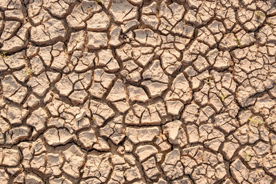 Full frame shot of cracked land