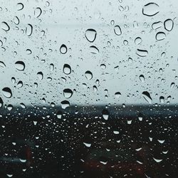 Close-up of water drops on glass