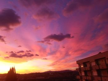 Cityscape against sky during sunset