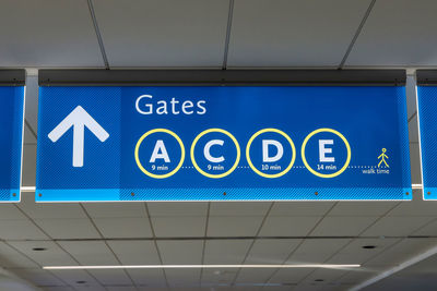 Low angle view of information sign