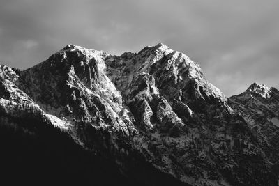 Low angle view of mountain against sky