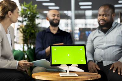 Business colleagues working at office