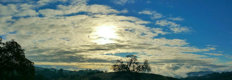 Scenic view of landscape against cloudy sky