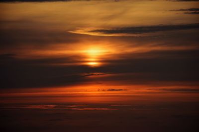 Scenic view of dramatic sky during sunset