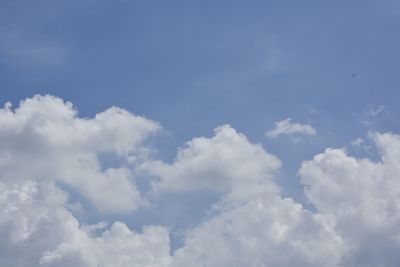 Low angle view of clouds in blue sky