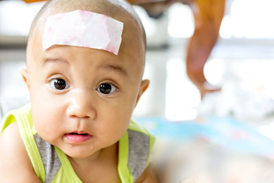 Close-up portrait of cute baby