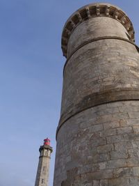 Low angle view of water tower against sky