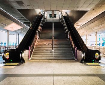View of escalator in railroad station
