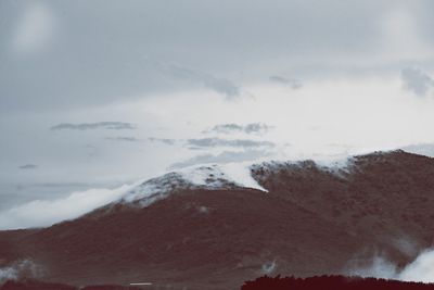 Scenic view of snowcapped mountain against sky