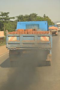 View of train on road