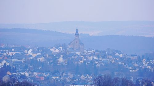 Panoramic view of cathedral and cityscape against sky