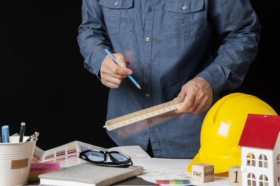Man working on table
