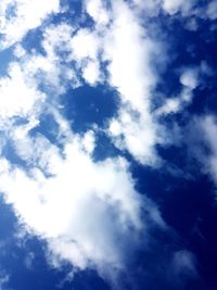 Low angle view of clouds in blue sky