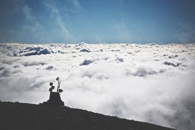 Low angle view of statue against sky