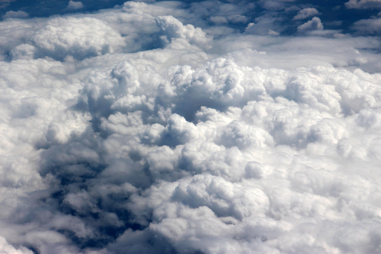 AERIAL VIEW OF CLOUDS OVER DRAMATIC SKY