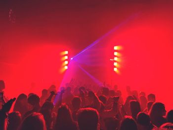 Crowd enjoying at music concert