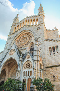 Low angle view of historical building against sky