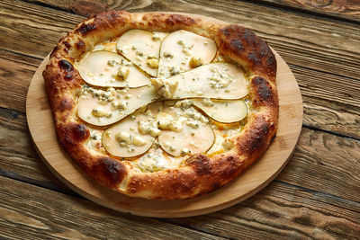 Close-up of pizza on table