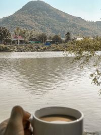 View of coffee in water