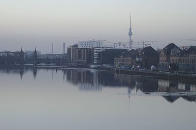 Reflection of buildings in water