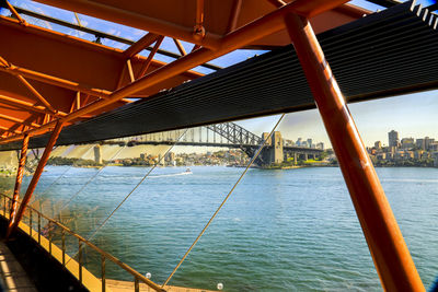 View of bridge over river