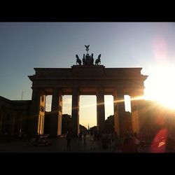 Tourists at sunset