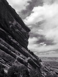Low angle view of mountain against sky