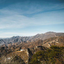 Scenic view of mountains against sky