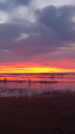 Scenic view of sunset over sea