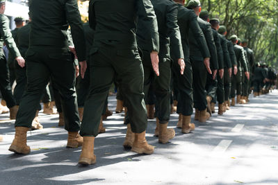 Army soldiers are seen marching in the celebration of brazilian independence
