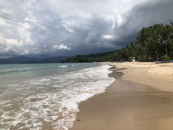 Scenic view of beach against sky