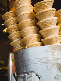 Close-up of pastries