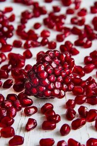 Pomegranate seeds. full frame shot of red berries.