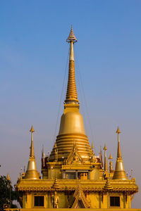 Low angle view of pagoda against clear sky