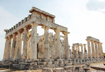 Old ruins of temple against sky