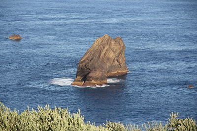 Rock formation in sea