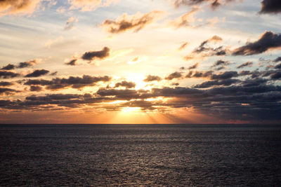 Dramatic sky over calm sea