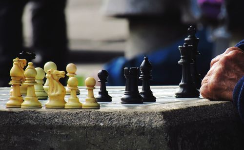 Close-up of chess pieces