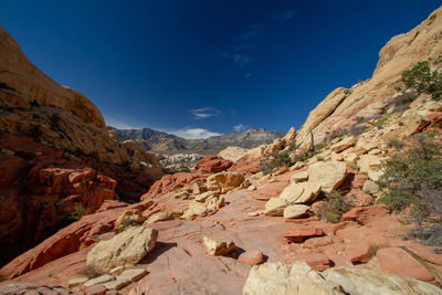 Scenic view of mountains against sky. red rock canyon, nevada 