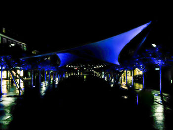 Illuminated buildings at night