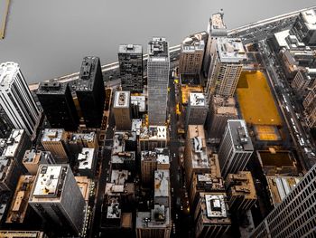 High angle view of buildings in city