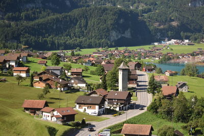 High angle view of townscape