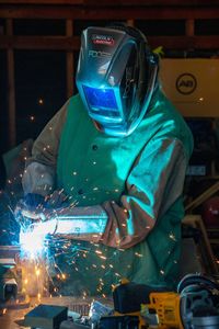 Man working at night