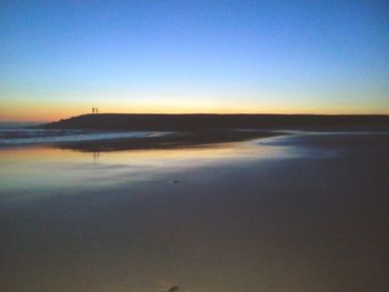 Scenic view of beach during sunset