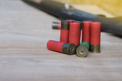 Close-up of toys on table