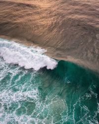 High angle view of sea waves