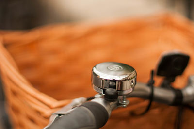 Cropped image of bicycle bell