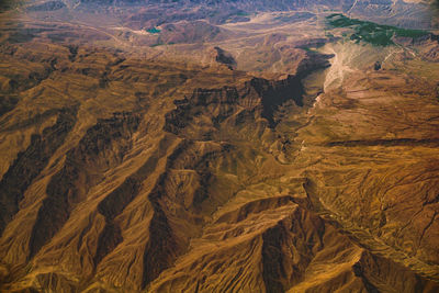 High angle view of dramatic landscape