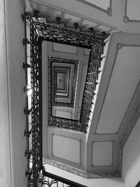 Directly below shot of spiral staircase of building