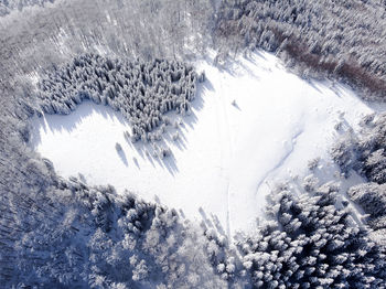Heart shape mountain in the winter